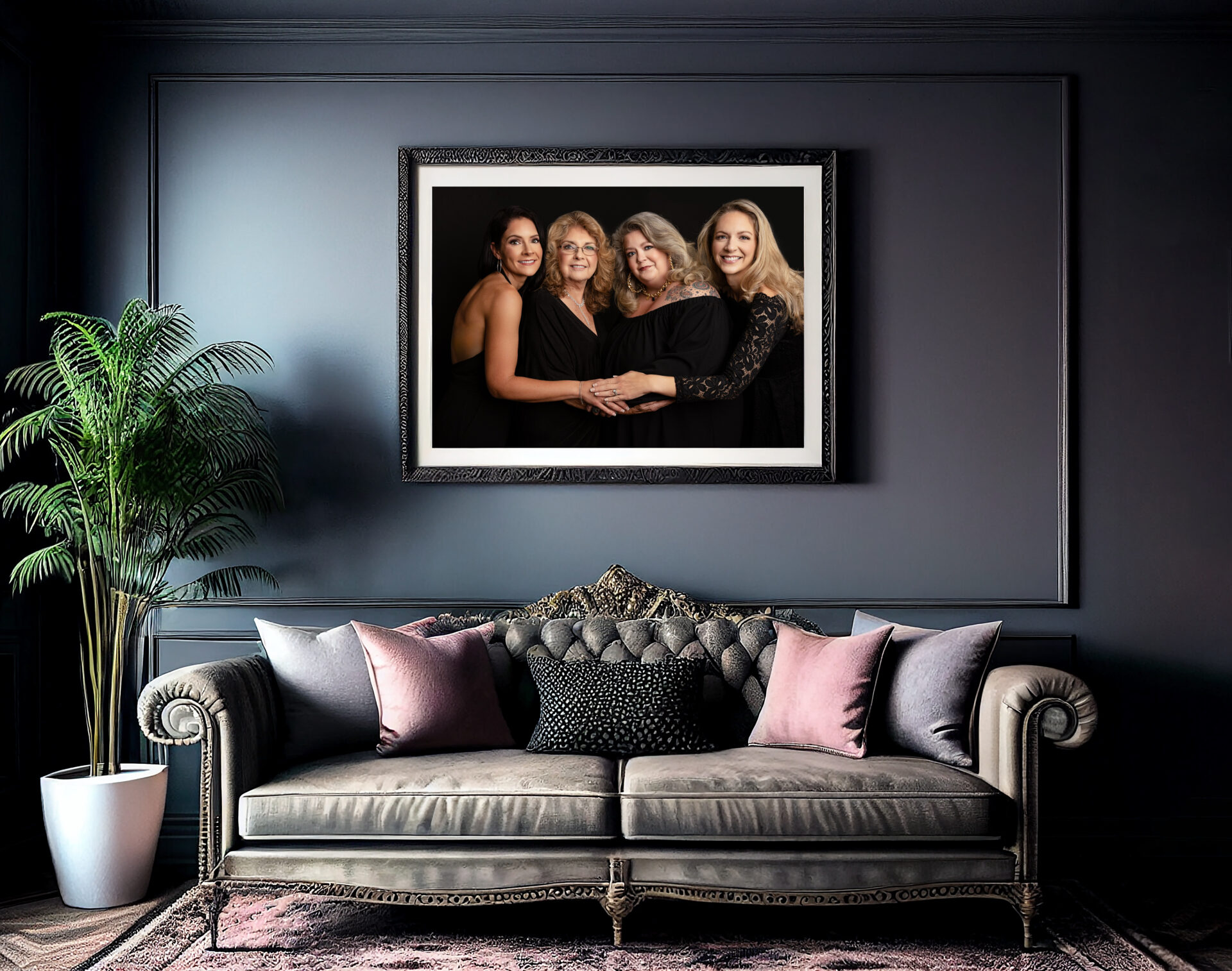 a group of women framed beautifully in an elegant room